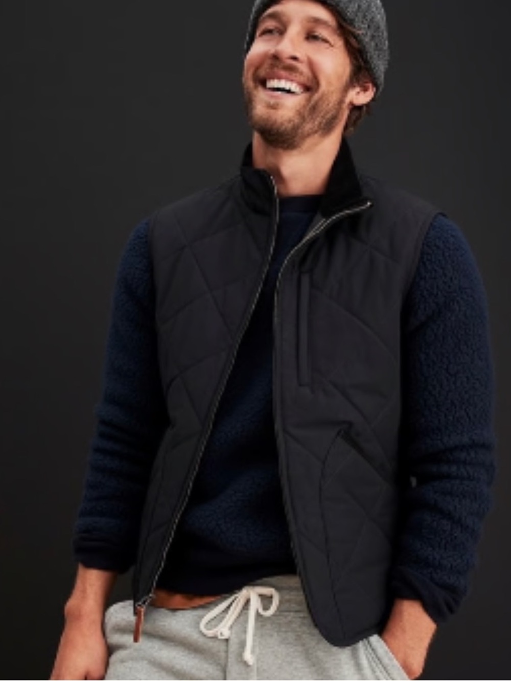 J. Crew Sussex Vest Quilted Primaloft Corduroy Trimmed Zip Front Pockets XL